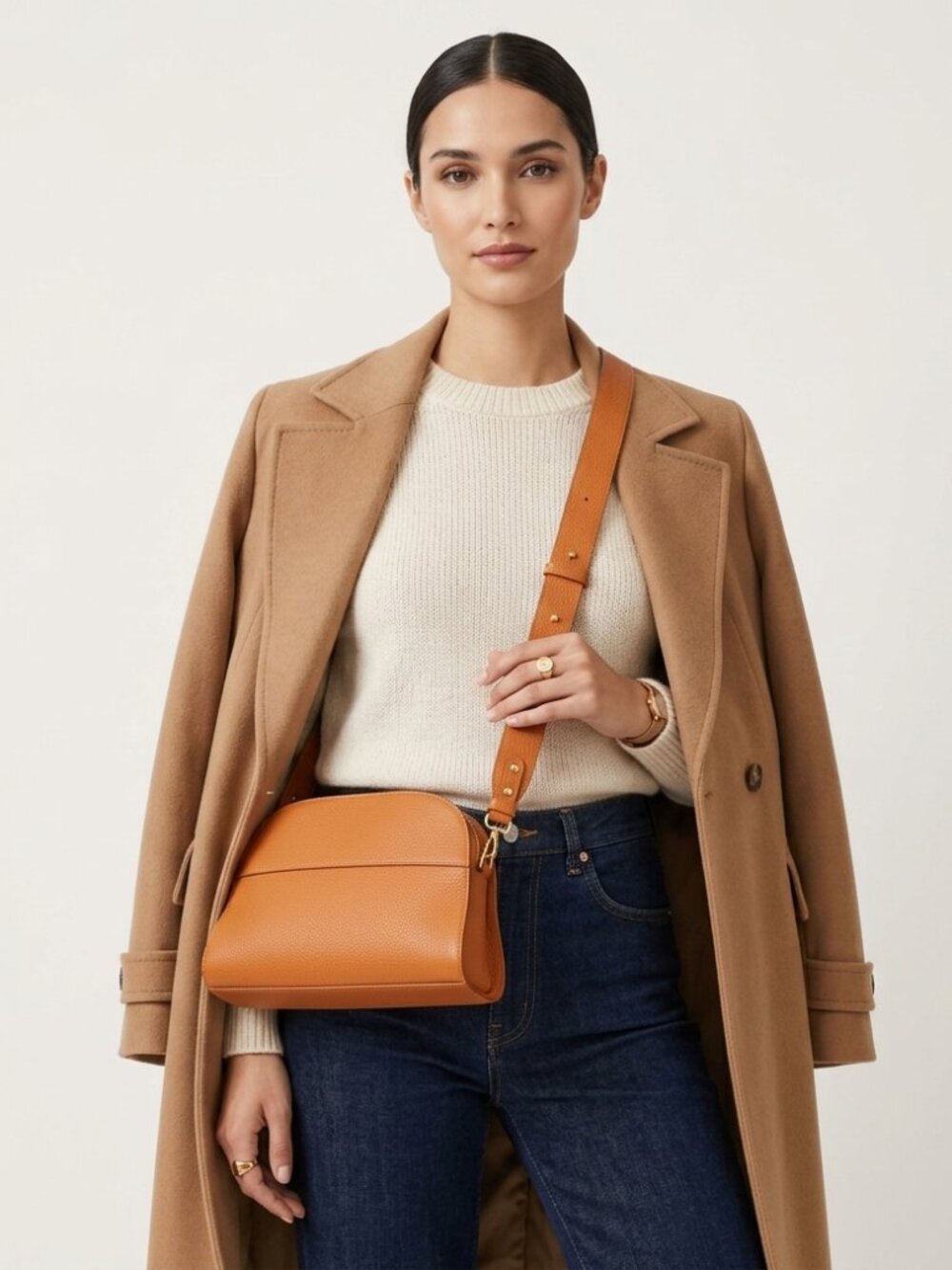 Anna Paola Pebbled Genuine Italian Leather & Suede Crossbody Handbag #Luxury